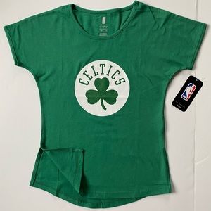 Celtics Shirt Size 14 16 Large New NWT Green Cotton Girls Basketball Logo Top